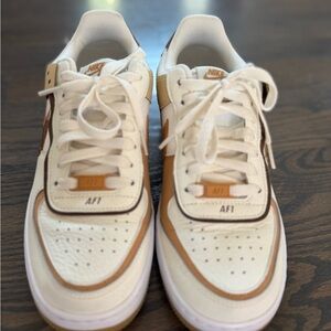 Nike AF1 Low Cream and Tan Sneakers Sz 8 M